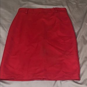 High waist red skirt